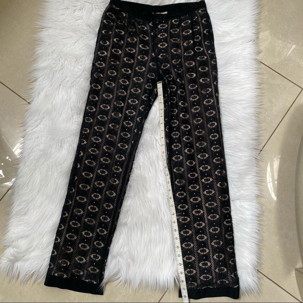 Sea New York Silk Black tan Lace Trouser Pants 2 - Picture 7 of 10